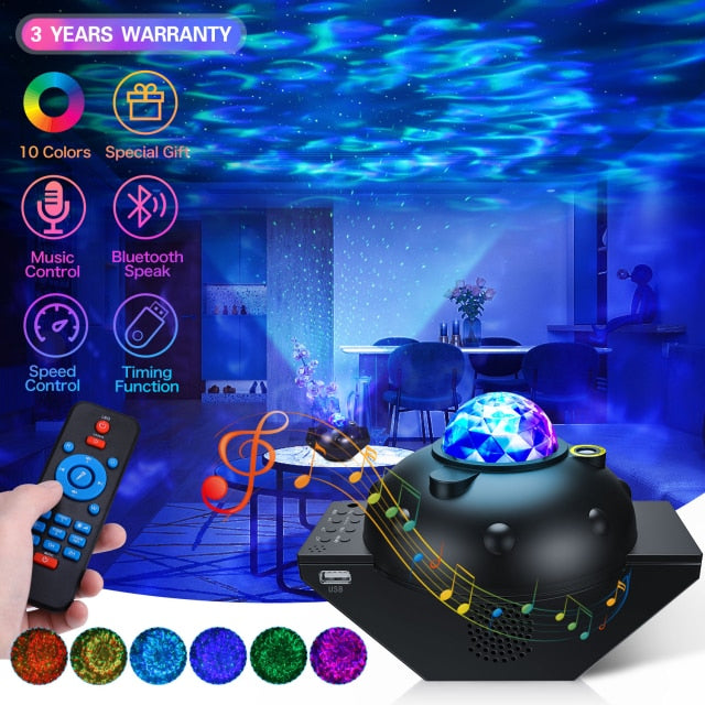 Projector Night Light with Bluetooth Music Speaker