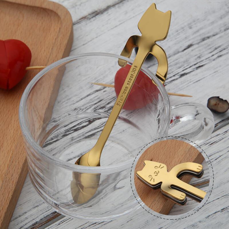 Cute Cat Stainless Steel Teaspoons