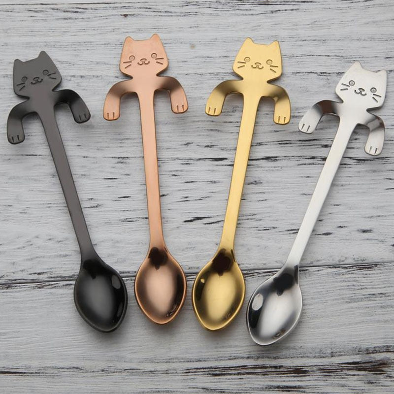 Cute Cat Stainless Steel Teaspoons