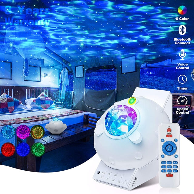 Projector Night Light with Bluetooth Music Speaker